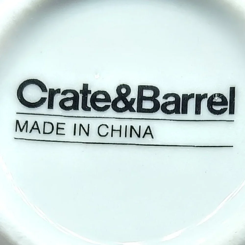 Crate & Barrel Demitasse Porcelain Espresso Cup Saucer 8-Pc Set